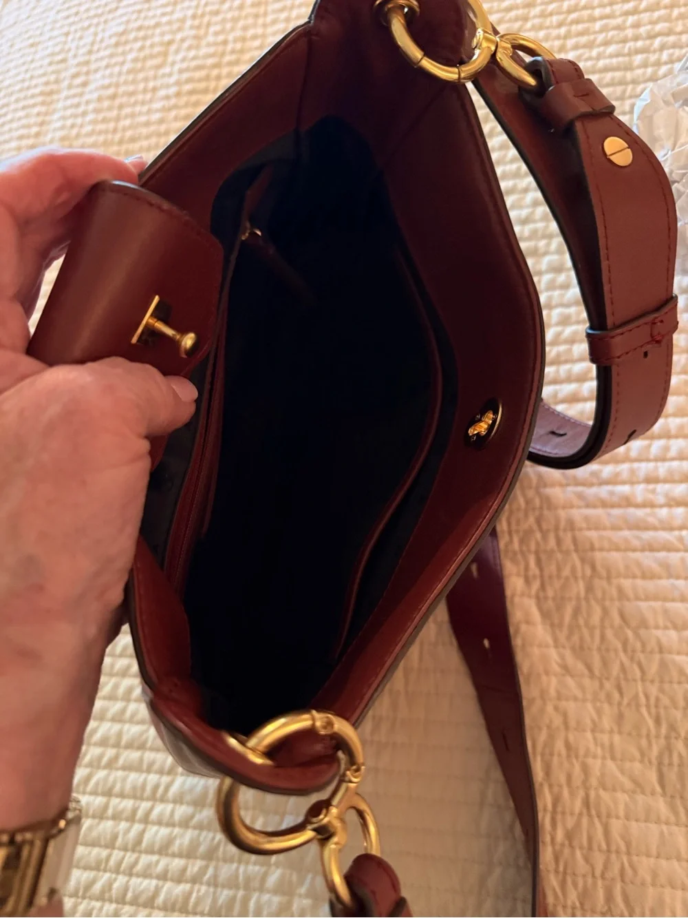 Cole Haan Women's Leather Cross Body Bag in Rich Burgundy